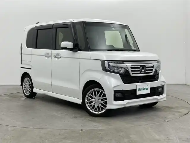 ホンダ Ｎ ＢＯＸ カスタム L ターボ 富山県 2021(令3)年 2.2万km プラチナホワイトパール 純正ナビ（AM/FM/CD/DVD/SD/USB/BT）/フルセグTV/バックカメラ/両側パワースライドドア/アダプティブクルーズコントロール/衝突被害軽減ブレーキ/レーンキープアシスト/オートマチックハイビーム/LEDヘッドライト/クリアランスソナー/ハーフレザーシート/前席シートヒーター/ETC/ドライブレコーダー/スマートキー/プッシュスタート/パドルシフト/純正15インチAW/純正フロアマット