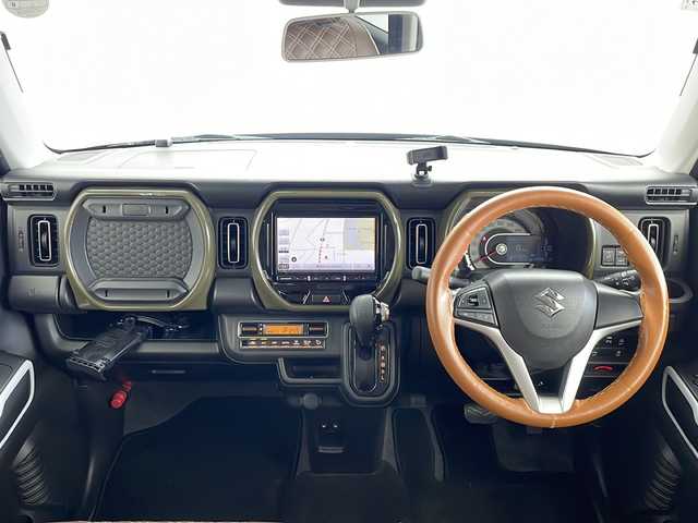 スズキ ハスラー HYBRID X 茨城県 2020(令2)年 3.3万km クールカーキPM ８インチナビ　/バックカメラ　/シートヒーター　/衝突被害軽減ブレーキ　/ビルドインＥＴＣ　/レーンキープアシスト　/オートライト　/ＬＥＤヘッドライト　/レザーシートカバー　/アイドリングストップ　/スマートキー