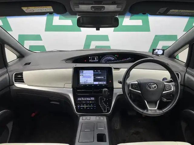 トヨタ エスティマ ハイブリッド アエラス スマート 鹿児島県 2016(平28)年 12.1万km ホワイトパールクリスタルシャイン 純正9インチSDナビ【NSZT-Y66T】/(フルセグTV/CD/DVD/FM/AM/SD/BT)/トヨタセーフティセンスC/・プリクラッシュセーフティシステム（対車両）/・レーンディパーチャーアラート/・オートマチックハイビーム/先行車発進告知機能/バックカメラ/純正フリップダウンモニター/モデリスタエアロ（フロント/サイド/リア）/両側パワースライドドア/前席シートヒーター/ビルトインETC/オールオートウィンドウ/LEDヘッドライト/純正17インチアルミホイール/保証書/取扱説明書/禁煙車