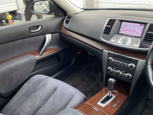 日産 ティアナ 250XV 三重県 2009(平21)年 8.1万km サファイアブラック 純正ナビ/バックカメラ/ETC/スペアスマートキー/ミラータイプレーダー探知機/パワーシート/オットマン/メモリーシート/ウッドコンピステア/ステアスイッチ/オートライト/電格ウィンカーミラー/禁煙車