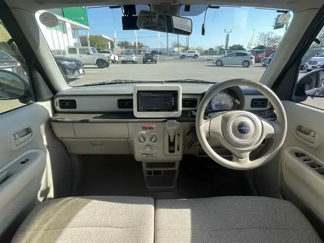 スズキ ラパン L 宮崎県 2017(平29)年 10.9万km 茶 純正ナビゲーション（CN-RE03WD）/　AM FM CD DVD BT TV/ドライブレコーダー/衝突軽減ブレーキ/アイドリングストップ/シートヒーター/ETC車載器/スマートキー/プッシュスタート/取説/保証書