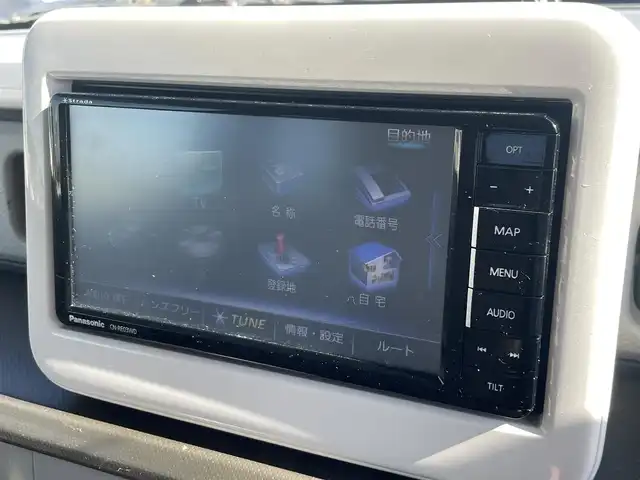 スズキ ラパン L 宮崎県 2017(平29)年 10.9万km 茶 純正ナビゲーション（CN-RE03WD）/　AM FM CD DVD BT TV/ドライブレコーダー/衝突軽減ブレーキ/アイドリングストップ/シートヒーター/ETC車載器/スマートキー/プッシュスタート/取説/保証書