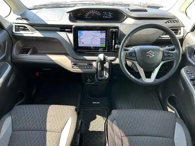 スズキ ソリオ バンディット HV MV 愛媛県 2021(令3)年 1.9万km メロウディープレッドパール 純正９インチナビ　フルセグＴＶ　スマホ連携　アップルカープレイ　全方位モニター　パワースライドドア　デュアルカメラブレーキサポート　ＥＴＣ　　コーナーセンサー　ヘッドアップディスプレイ　シートヒーター