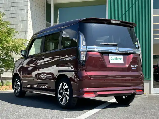 スズキ ソリオ バンディット HV MV 愛媛県 2021(令3)年 1.9万km メロウディープレッドパール 純正９インチナビ　フルセグＴＶ　スマホ連携　アップルカープレイ　全方位モニター　パワースライドドア　デュアルカメラブレーキサポート　ＥＴＣ　　コーナーセンサー　ヘッドアップディスプレイ　シートヒーター