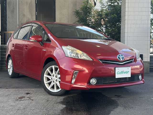 トヨタ プリウス α S ツーリングセレクション 京都府 2012(平24)年 9.9万km レッドマイカメタリック 純正ＳＤナビ(NSZT-W62G)/フルセグＴＶ　/Bluetooth/純正エアロ（Ｆ／Ｒ）　/禁煙　/バックカメラ　/スマートキー　/純正ＡＷ１７インチ　/オールオートウィンドウ　/電動格納ウィンカーミラー　/ＣＤ／ＤＶＤ再生機能　/Ｗサイドエアバッグ