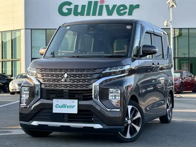 三菱 ｅＫクロススペース G プラスエディション 愛媛県 2021(令3)年 2.8万km オークブラウンメタリック 7型ナビ/全方位カメラ/両側電動スライドドア/衝突軽減/ETC/ドラレコ/フルセグTV/TVキャンセラー/LEDヘッドライト/オートライト/純正AW/シートヒーター/スマートキー/プッシュスタート/禁煙車