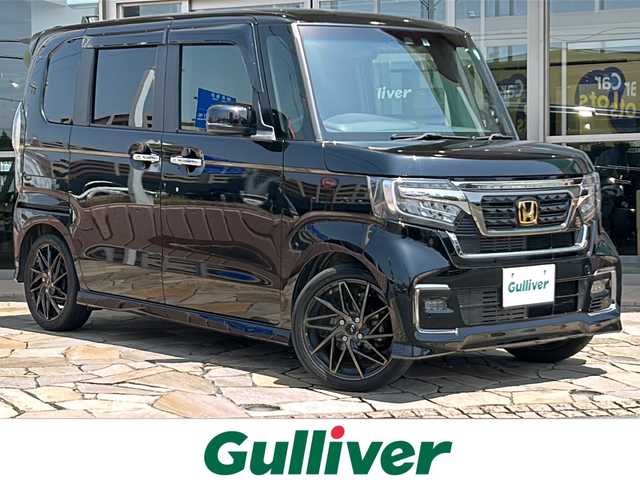 ホンダ Ｎ ＢＯＸ カスタム L ターボ 静岡県 2022(令4)年 2.8万km クリスタルブラックパール 社外ナビ/・フルセグTV/・Bluetooth/・DVD/主要装備/・バックカメラ/・プッシュスタート/・両側パワースライドドア/・ETC/・ホンダセンシング/・クルーズコントロール/・ハーフレザー/・アイドリングストップ/・LEDヘッドライト/・横滑り防止/・シートヒーター/・純正フロアマット