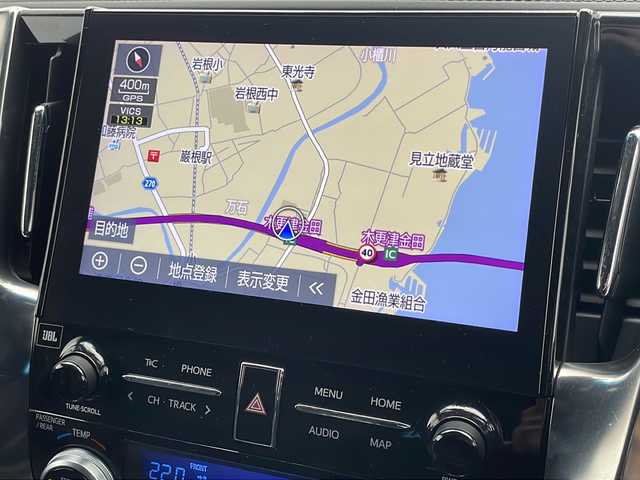 トヨタ アルファードハイブリット エグゼクティブ ラウンジ S 千葉県 2020(令2)年 3.1万km スパークリングブラックパールクリスタルシャイン 純正10インチナビ/　CD/DVD/Bluetooth/フルセグTV/　Apple car play/Android Auto/純正フリップダウンモニター/JBLサウンド/トヨタセーフティセンス/レーダークルーズコントロール/レーンキープアシスト/衝突軽減ブレーキ/クリアランスソナー/全方位カメラ/ブラインドスポットモニター/パーキングアシスト/先行車発進警報/ロードサインアシスト/電動パーキング/オートホールド/オートハイビーム/レザーシート/パワーシート/シートヒーター/エアーシート（セカンドシートまで）/メモリーシート（運転席）/ステアリングヒーター/デジタルインナーミラー/ワイヤレス充電/AC100V充電/ビルトインETC２．０/前後ドラレコ/ナノイー/後席テーブル/ロールサンシェード/三眼ヘッドライト/フォグランプ/フロアマット/ドアバイザー