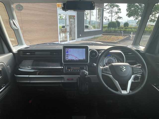 スズキ スペーシア カスタム HYBRID XS 宮崎県 2020(令2)年 6.1万km ピュアホワイトパール/ブラック2トーン ワンオーナー/禁煙車/全方位モニター/スズキセーフティ/純正SDナビ【CN-RZ853】/・CD/・DVD/・Bluetooth /・フルセグ/・SD/・USB/バックカメラ/ビルトインETC/社外前後ドライブレコーダー/ステアリングリモコン/ハーフレザーシート /運転席シートヒーター/両側パワースライドドア/純正LEDヘッドライト/フロントフォグランプ/オートライト/アイドリングストップ/純正フロアマット/純正15インチアルミ/保証書/取扱説明書