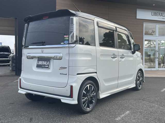 スズキ スペーシア カスタム HYBRID XS 宮崎県 2020(令2)年 6.1万km ピュアホワイトパール/ブラック2トーン ワンオーナー/禁煙車/全方位モニター/スズキセーフティ/純正SDナビ【CN-RZ853】/・CD/・DVD/・Bluetooth /・フルセグ/・SD/・USB/バックカメラ/ビルトインETC/社外前後ドライブレコーダー/ステアリングリモコン/ハーフレザーシート /運転席シートヒーター/両側パワースライドドア/純正LEDヘッドライト/フロントフォグランプ/オートライト/アイドリングストップ/純正フロアマット/純正15インチアルミ/保証書/取扱説明書