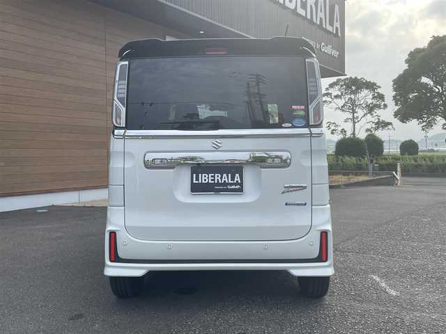 スズキ スペーシア カスタム HYBRID XS 宮崎県 2020(令2)年 6.1万km ピュアホワイトパール/ブラック2トーン ワンオーナー/禁煙車/全方位モニター/スズキセーフティ/純正SDナビ【CN-RZ853】/・CD/・DVD/・Bluetooth /・フルセグ/・SD/・USB/バックカメラ/ビルトインETC/社外前後ドライブレコーダー/ステアリングリモコン/ハーフレザーシート /運転席シートヒーター/両側パワースライドドア/純正LEDヘッドライト/フロントフォグランプ/オートライト/アイドリングストップ/純正フロアマット/純正15インチアルミ/保証書/取扱説明書