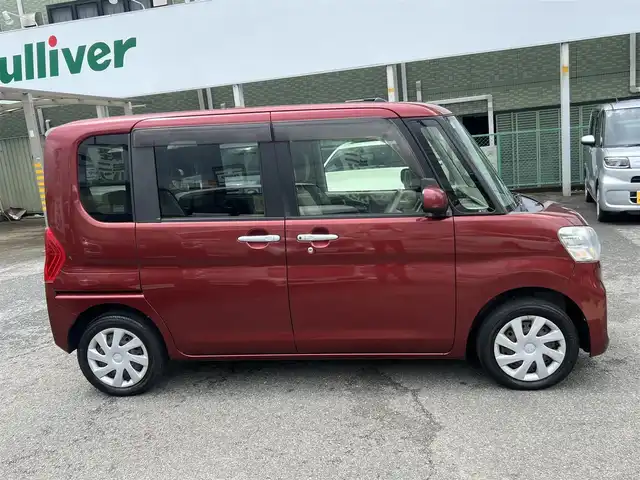ダイハツ タント X SA 京都府 2015(平27)年 4.4万km ファイアークォーツレッドM  4WD/ スマートアシスト/ 左パワースライドドア/ エコアイドル/ 横滑り防止機能/ 純正7インチSDナビ/・　バックカメラ/・　ワンセグ/CD/・　SD録音/ 前後ドライブレコーダー/ ステアリモコン/ 純正フロアマット/ ドアバイザー/ スマートキー/ プッシュスタート/ 新車時保証書/ 車両取説