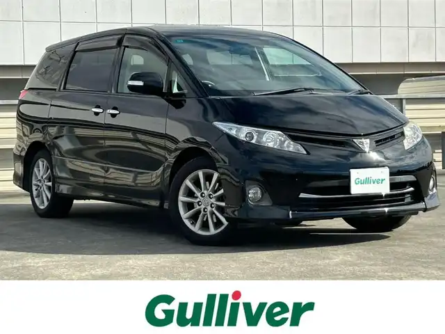 トヨタ エスティマ アエラス Gエディション 静岡県 2011(平23)年 7.3万km ブラック 社外アルパインナビ/BT/CD/DVD/フルセグTV/SD/HDD/ビルトインETC/クルーズコントロール/両側パワースライドドア/フリップダウンモニター/純正フロアマット/電動格納ミラー/フォグランプ