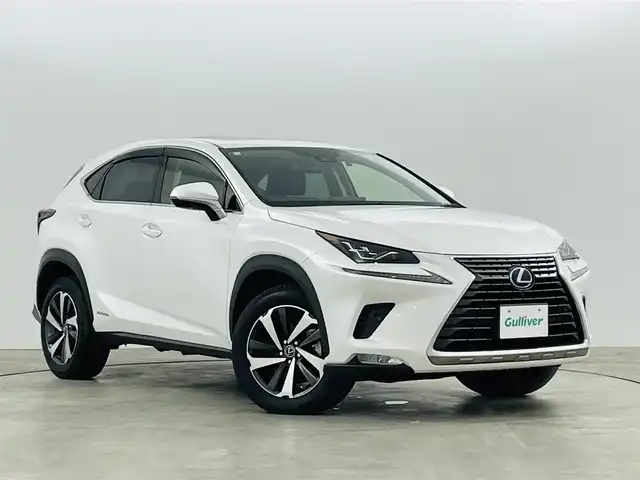 レクサス ＮＸ 300h バージョンL 福島県 2021(令3)年 4.8万km ソニッククォーツ プリクラッシュセーフティ/・S-VSC/・全車速追従機能付クルーズコントロール/・衝突軽減装置ブレーキ/・レーンアシスト/・レインセンサー/・クリアランスソナー/純正ナビゲーション/・Bluetooth/TV/CD/DVD/AM・FM/AUX/SD/USB/・バックカメラ/・３６０°カメラ/・ETC/サンルーフ/電動リアゲート/革巻きステアリング/・ステアリングスイッチ/・ステアリングヒーター/シートヒーター/・エアシート/ヘッドアップディスプレイ/デジタルインナーミラー/プッシュスタート/・スマートキー/純正フロアマット/ドアバイザー