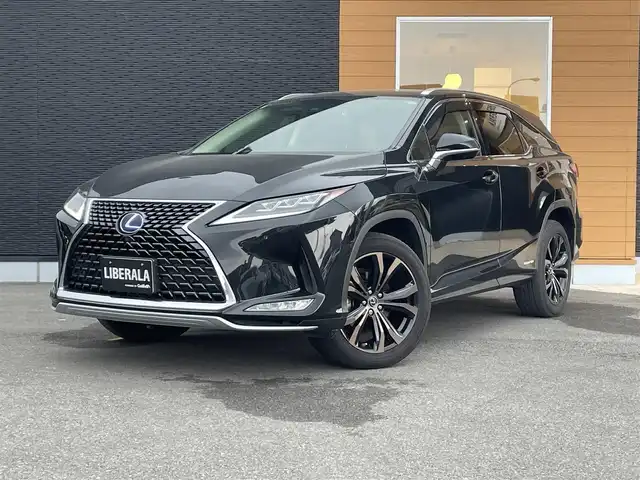 レクサス ＲＸ 450hL 栃木県 2021(令3)年 3.8万km グラファイトブラックガラスフレーク ワンオーナー/6人乗り/ヘッドアップディスプレイ/純正20インチアルミホイール/純正メモリナビ/フルセグテレビ/バックカメラ/クルーズコントロール（ACC）/ドアバイザー/プッシュスタート/パワーバックドア/フットトランクオープナー/ステアリングヒーター/シートヒーター/シートエアコン/Apple CarPlay/ETC