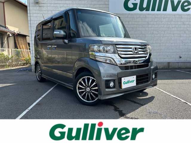 ホンダ Ｎ ＢＯＸ カスタム G ターボSSパッケージ 静岡県 2013(平25)年 4.9万km グレー クルーズコントロール/両側パワースライドドア/横滑り防止装置/プッシュスタート/CD再生、FM/ETC/ドライブレコーダー/純正フロアマット/純正15インチアルミホイール/LEDヘッドライト/ドアバイザー/保証書/取扱説明書