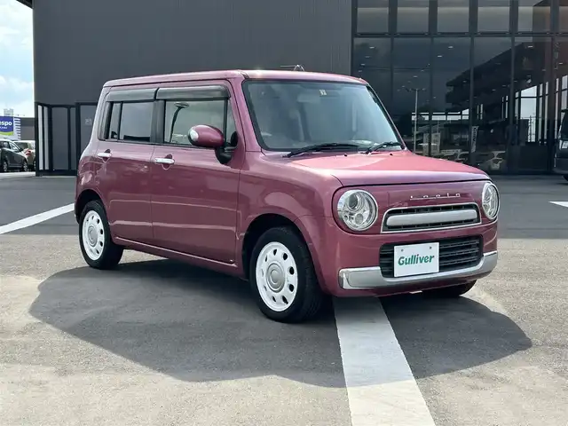 スズキ ラパン ショコラ X 鹿児島県 2014(平26)年 6.7万km カシスピンクパールメタリック 禁煙車/純正ナビ（CN-R301Z）/フルセグTV/純正ETC/オートライト/キセノンヘッドライト/アイドリングストップ/純正フロアマット/純正14インチアルミホイール/ドアバイザー/プッシュスタート/スマートキー/運転席オートウィンドウ/パワーウィンドウ/パワーステアリング/盗難防止装置