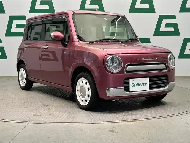 スズキ ラパン ショコラ X 鹿児島県 2014(平26)年 6.7万km カシスピンクパールメタリック 禁煙車/純正ナビ（CN-R301Z）/フルセグTV/純正ETC/オートライト/キセノンヘッドライト/アイドリングストップ/純正フロアマット/純正14インチアルミホイール/ドアバイザー/プッシュスタート/スマートキー/運転席オートウィンドウ/パワーウィンドウ/パワーステアリング/盗難防止装置