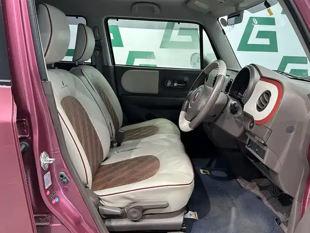 スズキ ラパン ショコラ X 鹿児島県 2014(平26)年 6.7万km カシスピンクパールメタリック 禁煙車/純正ナビ（CN-R301Z）/フルセグTV/純正ETC/オートライト/キセノンヘッドライト/アイドリングストップ/純正フロアマット/純正14インチアルミホイール/ドアバイザー/プッシュスタート/スマートキー/運転席オートウィンドウ/パワーウィンドウ/パワーステアリング/盗難防止装置