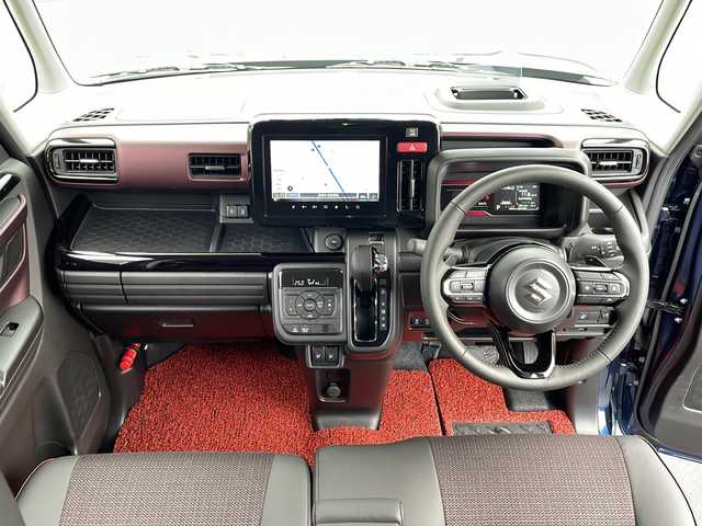 スズキ スペーシア カスタム HYBRID XS ターボ 青森県 2024(令6)年 0.1万km インディゴブルーメタリック/ブラック ・ワンオーナー/・4WD/・ターボ/・純正ナビ/・全方位カメラ/・Bluetooth/フルセグ/・衝突軽減ブレーキ/・レーンキープアシスト/・レーダークルーズコントロール/・シートヒーター/・ミラーヒーター/・ハンドルヒーター/・両側パワースライドドア/・ドラレコ付デジタルインナーミラー/・ビルトインETC/・社外フロアマット/・純正15AW/・純正LEDヘッドライト/・スペアキー有/・保証書・取説あり