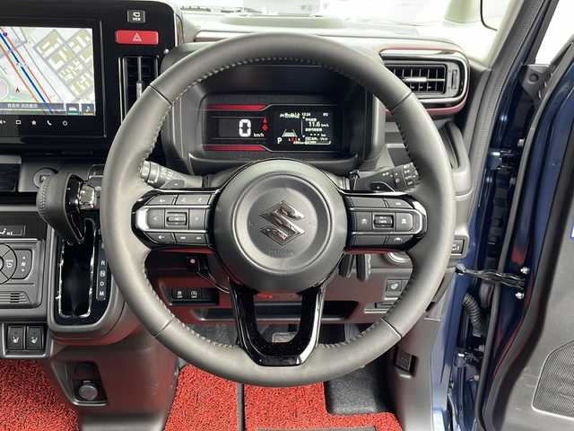 スズキ スペーシア カスタム HYBRID XS ターボ 青森県 2024(令6)年 0.1万km インディゴブルーメタリック/ブラック ・ワンオーナー/・4WD/・ターボ/・純正ナビ/・全方位カメラ/・Bluetooth/フルセグ/・衝突軽減ブレーキ/・レーンキープアシスト/・レーダークルーズコントロール/・シートヒーター/・ミラーヒーター/・ハンドルヒーター/・両側パワースライドドア/・ドラレコ付デジタルインナーミラー/・ビルトインETC/・社外フロアマット/・純正15AW/・純正LEDヘッドライト/・スペアキー有/・保証書・取説あり