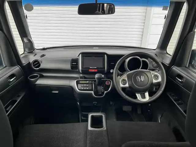 ホンダ Ｎ ＢＯＸ G ターボ Lパッケージ 高知県 2015(平27)年 5.8万km スマートブラック 社外ナビ/　Bluetooth/フルセグ/　CD/DVD/AM/FM/バックカメラ/クルーズコントロール/アイドリングストップ/プッシュスタート/スマートキー/ターボ/MTモード付AT/片側パワースライドドア/フロアマット/ベンチシート/ドアバイザー/リア席サンシェード/横滑り防止装置/盗難防止装置