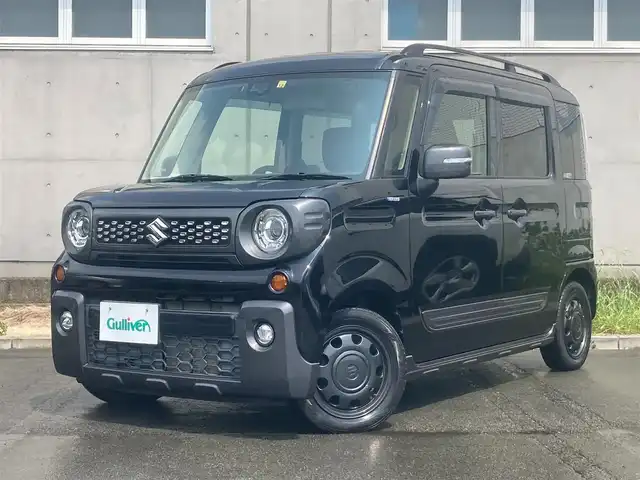 スズキ スペーシア ギア HYBRID XZ 静岡県 2018(平30)年 5.1万km ブルーイッシュブラックパール3 スズキセーフティサポート/社外メモリーナビ(AVN112M)/　AM FM CD ワンセグ/ETC/LEDオートヘッドランプ/シートヒーター(前席)/リアクリアランスソナー/純正14インチアルミホイール/スマートキー2本/革巻きステアリング/ステアリングスイッチ/アイドリングストップ/バックモニター/両側パワースライドドア