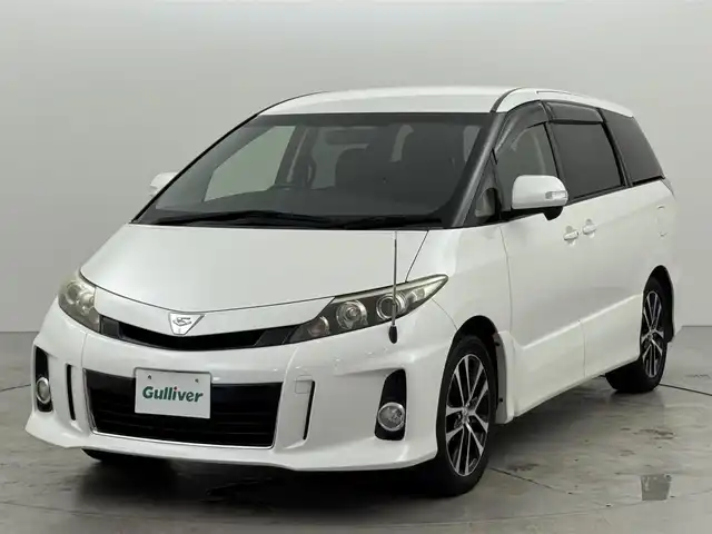 トヨタ エスティマ アエラス 福岡県 2012(平24)年 5.4万km ホワイトパールクリスタルシャイン 後席モニター　/純正８インチナビ（フルセグＴＶ）　/バックカメラ　/両側電動スライドドア　/オットマン　/ＭＴモード付きＡＴ　/オートライト　/盗難防止装置　/ＥＴＣ　/純正１８インチアルミホイール　/ウォークスルー