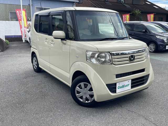 ホンダ Ｎ ＢＯＸ G Lパッケージ 埼玉県 2012(平24)年 5.1万km ヒダマリアイボリーパール 純正メモリーナビゲーション(VXM-128V)/AM/FM/CD/DVD/SD/ワンセグテレビ/バックカメラ/ETC/左側パワスライドドア/革調シートカバー/ドアバイザー/ＡＢＳ/横滑り防止装置/スペアキー１ヶ/保証書/取扱説明書