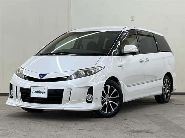 トヨタ エスティマ ハイブリッド アエラス 道央・札幌 2013(平25)年 7.1万km ホワイトパールクリスタルシャイン /ワンオーナー//４WD//純正メモリナビ//バックカメラ//クルーズコントロール//ETC//HIDヘッドライト//ウインカーミラー//純正ドライブレコーダー（前方録画）//スマートキー×２//両側パワースライドドア//運転席パワーシート//コーナーセンサー