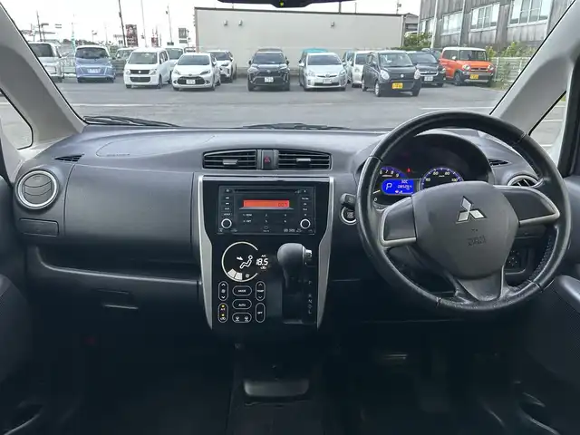 三菱 ｅＫカスタム T 愛知県 2014(平26)年 8.6万km クールシルバーメタリック 社外オーディオ/バックカメラ/AUX/ウィンカーミラー/ドアバイザー/プッシュスタート/ETC/レザーステアリング