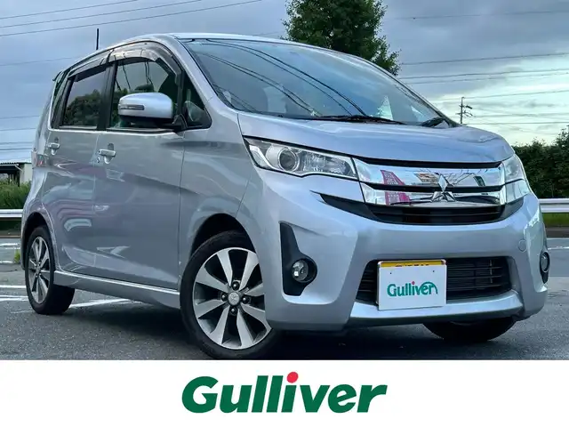 三菱 ｅＫカスタム T 愛知県 2014(平26)年 8.6万km クールシルバーメタリック 社外オーディオ/バックカメラ/AUX/ウィンカーミラー/ドアバイザー/プッシュスタート/ETC/レザーステアリング