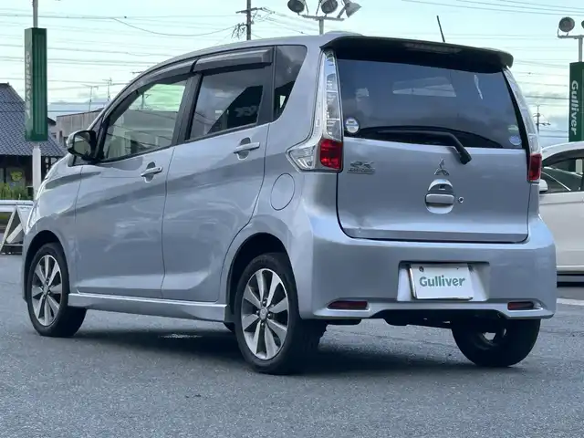 三菱 ｅＫカスタム T 愛知県 2014(平26)年 8.6万km クールシルバーメタリック 社外オーディオ/バックカメラ/AUX/ウィンカーミラー/ドアバイザー/プッシュスタート/ETC/レザーステアリング