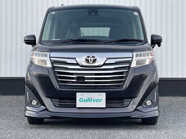 トヨタ ルーミー カスタムG－T 千葉県 2018(平30)年 4万km ブラックマイカメタリック 純正9インチナビ/(フルセグTV/BT/CD/DVD/FM/AM)/バックカメラ/衝突被害軽減システム/車線逸脱警報/クルーズコントロール/両側パワースライドドア/横滑り防止装置/ETC/アイドリングストップ/LEDヘッドライト/フォグランプ/オートライト/ウィンカーミラー/電動格納ミラー/純正15インチAW/前席シートヒーター/シートリフター/プッシュスタート/スマートキー/フロアマット/スペアキー/取扱説明書/保証書