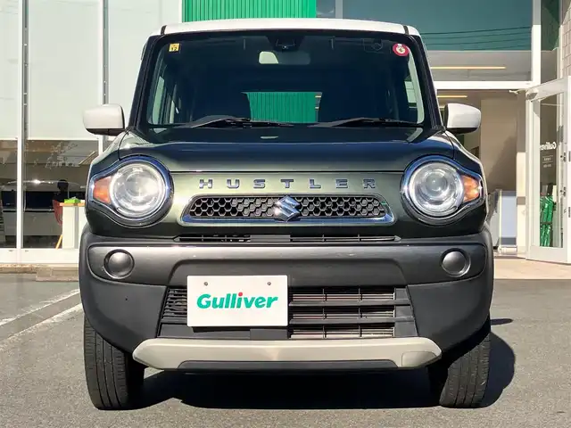 スズキ ハスラー F リミテッド 静岡県 2016(平28)年 6.6万km クールカーキパールメタリック/ホワイト2トーンルーフ SDナビ(CD/BT/フルセグ)/D席N席シートヒーター/エンジンスタートボタン/パワーウィンドウ/パワーステアリング/スマートキー/スペアキー１本/オートエアコン/純正フロアマット/ベンチシート/布シート/ABS/横滑り防止装置/盗難防止装置/オートライト/Wエアバッグ/衝突軽減システム