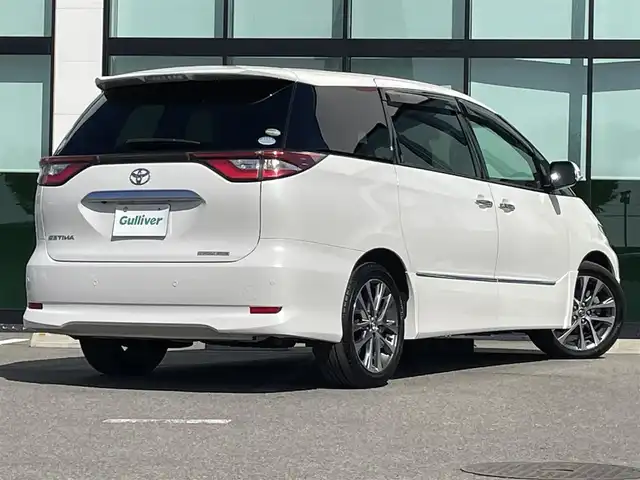 トヨタ エスティマ アエラス プレミアム G 和歌山県 2016(平28)年 4.1万km ホワイトパールクリスタルシャイン 純正9インチナビ/バックカメラ/フルセグTV/フリップダウンモニター/両側パワースライドドア/プリクラッシュセーフティー/レーンディパーチャーアラート/クリアランスソナー/ドライブレコーダー/ビルトインETC/パワーシート/パワーバックドア/純正アルミホイール/キセノンヘッドライト