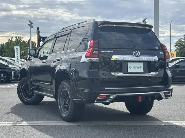 トヨタ ランドクルーザー プラド TX Lパッケージ 奈良県 2020(令2)年 2.1万km ブラック WALDエアロ/サンルーフ/carrozzeria9インチナビ（AVIC-RQ903）/（フルセグ／ＢＴ／ＣＤ／ＤＶＤ）/ALPINEヘッドレストモニター/ベージュレザーシート/レーダークルーズコントロール/バックカメラ/前後コーナーセンサー/プリクラッシュセーフティ/レーンキープアシスト/前席パワーシート/前席シートヒーター／エアーシート/前後ドライブレコーダー（CS-91FH）/ヘッドライトウォッシャー/ETC/ブロックタイヤ/NITROPOWER17インチAW/保証書/取り扱い説明書/スペアキーX1
