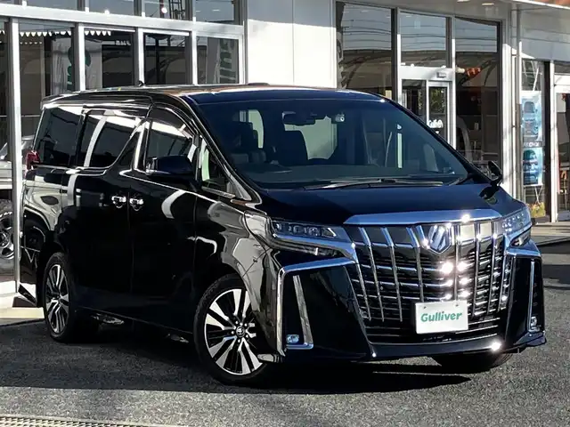 トヨタ アルファード S Cパッケージ 山口県 2020(令2)年 13.7万km ブラック 純正ディスプレイオーディオ/＆ナビ＆バックカメラ/純正フロアマット/純正ドアバイザー/純正18インチアルミ/サンルーフ/黒合皮シート/フロントパワーシート/＆シートヒーター/ステアリングヒーター/オートハイビーム/プリクラッシュセーフティ/レーダークルーズコントロール/ビルトインETC2.0