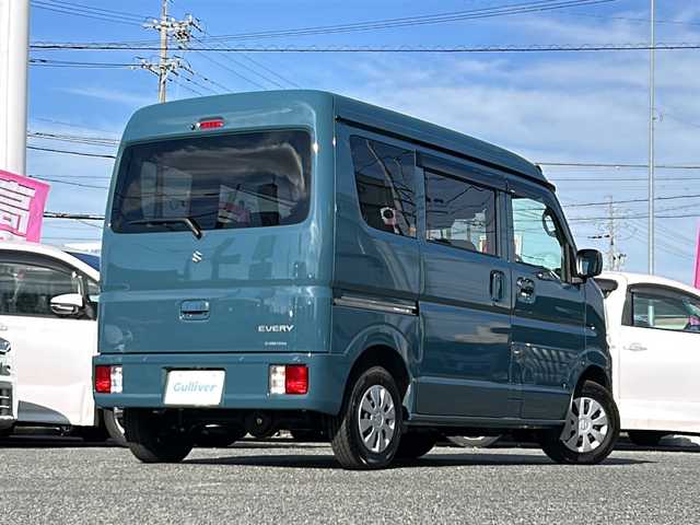 スズキ エブリイ JOINターボ 愛知県 2024(令6)年 0.1万km デニムブルーメタリック /メモリーナビ(Panasonic　CN-HZ795W)//SD/CD/DVD/BT/USB/フルセグTV//バックカメラ//ETC//前後ドラレコ(コムテック ZDR035)//禁煙車//スペアスマートキー//純正フロアマット//純正ドアバイザー//LEDヘッドライト//両側パワースライドドア//アイドリングストップ//オートライト//電動格納ミラー//運転席シートヒーター//横滑り防止装置//車線逸脱警報機能//デュアルカメラブレーキサポート//リアパーキングセンサー//USB電源ソケット(Type-A/Type-C)//プッシュスタート//フルフラットシート//取扱説明書(本体/ナビ/バックカメラ/ドラレコ/ETC)