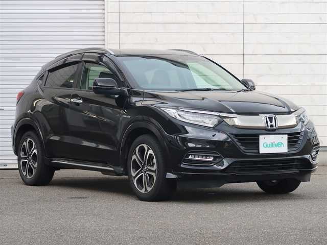 ホンダ ヴェゼル ハイブリッド Z ホンダセンシング 石川県 2019(平31)年 5.1万km クリスタルブラックパール スマートキー/プッシュスタート/スペアキー/ステアリングリモコン/パドルシフト/ACC/レーンアシスト/ステアリングアシスト/衝突軽減装置/純正メモリーナビゲーション/フルセグテレビ/バックモニター/ビルトインETC/ブレーキホールド/ハーフレザーシート/シートヒーター/純正ドライブレコーダー/チップアップシート/ルーフレール/ドアバイザー