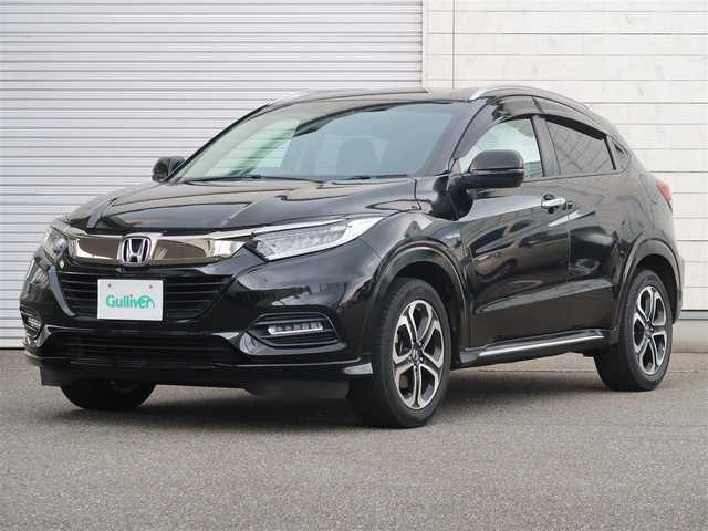 ホンダ ヴェゼル ハイブリッド Z ホンダセンシング 石川県 2019(平31)年 5.1万km クリスタルブラックパール スマートキー/プッシュスタート/スペアキー/ステアリングリモコン/パドルシフト/ACC/レーンアシスト/ステアリングアシスト/衝突軽減装置/純正メモリーナビゲーション/フルセグテレビ/バックモニター/ビルトインETC/ブレーキホールド/ハーフレザーシート/シートヒーター/純正ドライブレコーダー/チップアップシート/ルーフレール/ドアバイザー