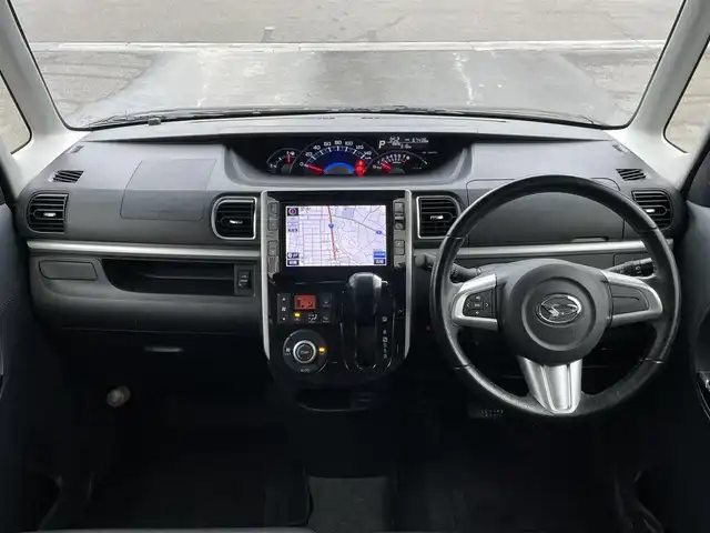 ダイハツ タント カスタム RS トップED SA 群馬県 2015(平27)年 6.8万km ブラックマイカメタリック スマートアシスト/純正8インチナビ/　　Bluetooth/フルセグ/FM/AM/CD/DVD/    ipod/USB/HDMI/SD/SDメモリ/バックカメラ/両側パワースライドドア/オートLEDヘッドライト/フォグランプ/本革巻きステアリング/社外オーディオ/純正15インチアルミホイール/純正フロアマット/ふらつき防止/前後ドライブレコーダー/ETC