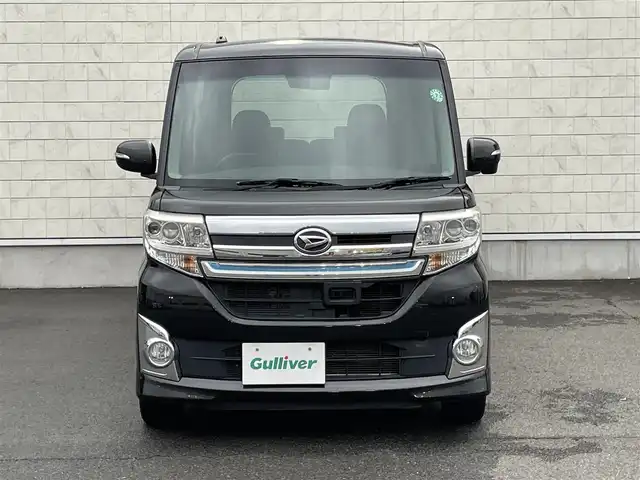 ダイハツ タント カスタム RS トップED SA 群馬県 2015(平27)年 6.8万km ブラックマイカメタリック スマートアシスト/純正8インチナビ/　　Bluetooth/フルセグ/FM/AM/CD/DVD/    ipod/USB/HDMI/SD/SDメモリ/バックカメラ/両側パワースライドドア/オートLEDヘッドライト/フォグランプ/本革巻きステアリング/社外オーディオ/純正15インチアルミホイール/純正フロアマット/ふらつき防止/前後ドライブレコーダー/ETC