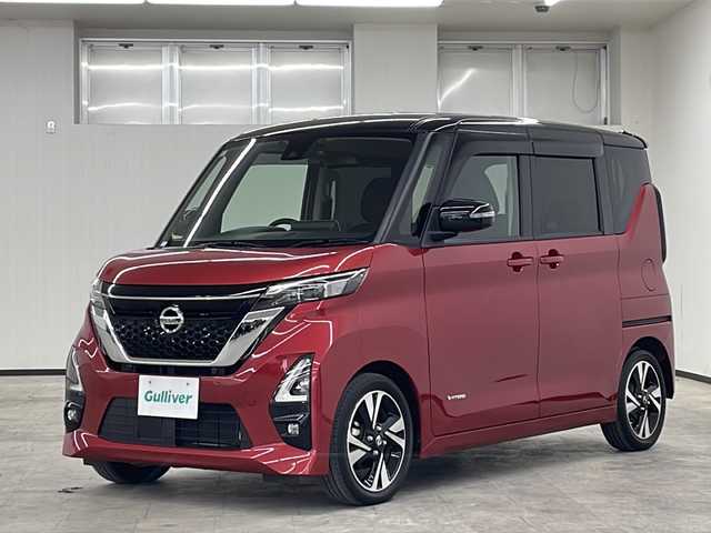 日産 ルークス HWS Gターボ プロパイロットED 長崎県 2021(令3)年 3万km スパークリングレッド/ブラック 純正ナビ/アラウンドビューモニター/CD/DVD/Bluetooth/USB/プッシュスタート/スマートキー/両側パワースライドドア/ハンズフリーオートスライドドア/純正15インチアルミ/プロパイロット/先行車発信告知/誤発進制御/道路標識表示/レーダークルーズコントロール/ドライブレコーダー/純正フロアマット/電動格納ミラー/ステアリングスイッチ/リアサーキュレーター/シートバックテーブル/リアサンシェード