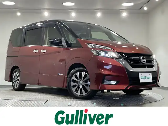 日産 セレナ ハイウェイスター プロパイロットED 愛知県 2016(平28)年 5.4万km マルーンレッド 2トーン 純正10インチナビ/プロパイロット/衝突軽減ブレーキ/両側電動スライドドア/ビルトインETC/LEDヘッドライト/バックカメラ/フルセグＴＶ/Ｂｌｕｅｔｏｏｔｈ/コーナーセンサー/レーンキープアシスト/HDMI接続/プッシュスタート/USB接続/スマートキー/CD/DVD再生/アイドリングストップ/ミュージックサーバー/ミュージックプレイヤー接続/純正フロアマット/純正アルミホイール/オートライト/禁煙車/2トーンカラー/ウィンカーミラー/電動格納ミラー/フォグランプ/電動パーキングブレーキ/オートブレーキホールド/横滑り防止装置/ステアリングリモコン/ハンズフリーパワースライドドア/Wエアコン