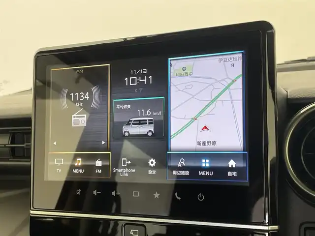 スズキ スペーシア ギア HYBRID XZターボ 宮城県 2022(令4)年 0.9万km アクティブイエロー/ガンメタリック2トーン 純正９型ナビ　/全周囲カメラ　/両側電動スライドドア　/ヘッドアップディスプレイ/スマートフォン連携　/シートヒーター　/パーキングセンサー　/レーダークルーズコントロール　/衝突軽減ブレーキ　/レーンキープアシスト　/ＬＥＤヘッドライト　/オートハイビーム　/フルセグＴＶ/CD/DVDプレーヤー/前後ドライブレコーダー/ビルトインETC/充電用USBポート/TVキャンセラー/純正14インチAW/禁煙車