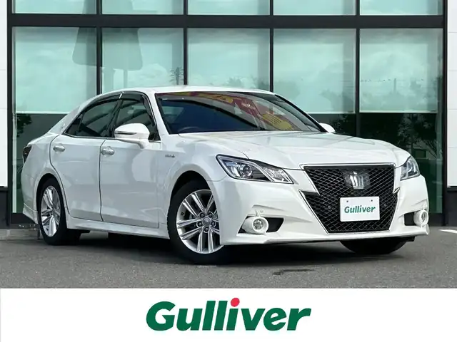 トヨタ クラウン ハイブリッド アスリートS 和歌山県 2014(平26)年 6.8万km ホワイトパールクリスタルシャイン 純正8インチナビ/フルセグTV/Bluetooth/CD/DVD/HDD/バックカメラ/ビルトインETC/前後ドライブレコーダー/PCS/レーダークルーズコントロール/クリアランスソナー/革ステアリング/ステアリングスイッチ/ステアリングヒーター/電動テレスコチルト/前席シートヒーター/前席パワーシート/LEDヘッドライト/フォグランプ/オートライト/オートワイパー/電動格納ミラー/フルオートエアコン/nano-e/純正17インチAW/スペアタイヤ/プッシュスタート/スマートキー