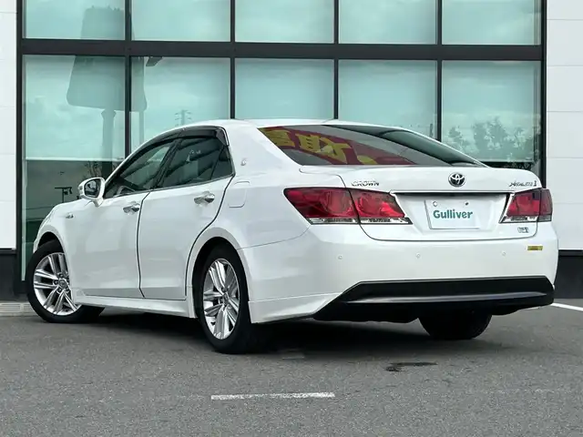 トヨタ クラウン ハイブリッド アスリートS 和歌山県 2014(平26)年 6.8万km ホワイトパールクリスタルシャイン 純正8インチナビ/フルセグTV/Bluetooth/CD/DVD/HDD/バックカメラ/ビルトインETC/前後ドライブレコーダー/PCS/レーダークルーズコントロール/クリアランスソナー/革ステアリング/ステアリングスイッチ/ステアリングヒーター/電動テレスコチルト/前席シートヒーター/前席パワーシート/LEDヘッドライト/フォグランプ/オートライト/オートワイパー/電動格納ミラー/フルオートエアコン/nano-e/純正17インチAW/スペアタイヤ/プッシュスタート/スマートキー