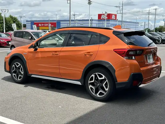 スバル ＸＶ ハイブリッド アドバンス 栃木県 2020(令2)年 1.6万km サンシャインオレンジ アイサイト/ルーフレール/純正7インチナビ/フルセグTV/DVD/Bluetooth/USB/バックカメラ/ETC/ドライブレコーダー/黒革シート/前席パワーシート/前席シートヒーター/アダプティブクルーズコントロール/プッシュスタート/ステアリングリモコン/LEDオートライト/LEDフォグランプ/純正18インチAW/アイドリングストップ/保証書/取説/ドアバイザー/電動格納ミラー/パドルシフト/クリアランスソナー/シートメモリ/X-MODE