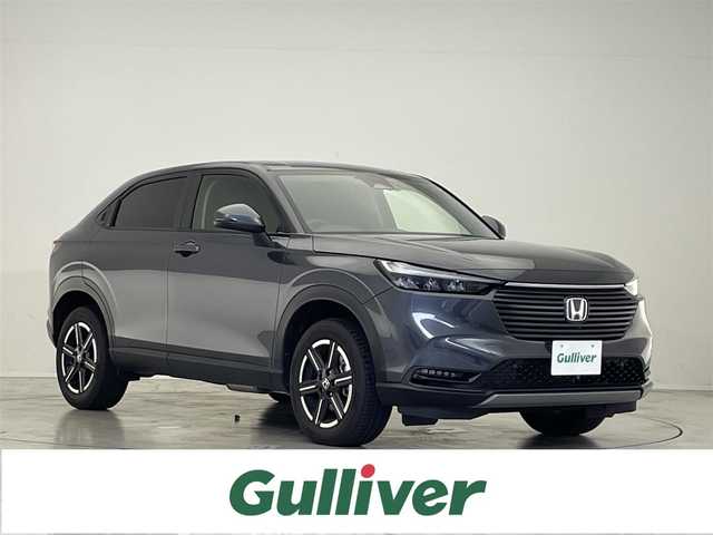 ホンダ ヴェゼル ハイブリッド e:HEV X 滋賀県 2023(令5)年 2.6万km メテオロイドグレーメタリック 純正９型ナビ/CD/DVD/SD/USB/Bluetooth/ETC/バックカメラ/ホンダセンシング/追従クルーズコントロール/前後ドライブレコーダー/プッシュスタート/スマートキー/LEDヘッドライト/オートハイビーム/純正アルミホイール